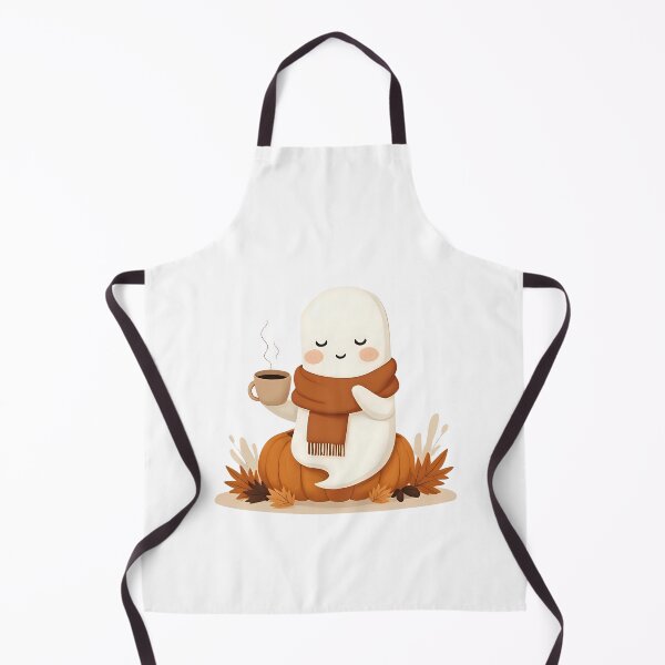 Item preview, Sleepy Ghost with Coffee – Cozy Autumn Aesthetic Sticker designed and sold by Kajiart.