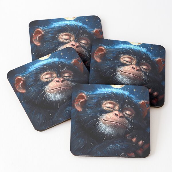 Item preview, Monkey Dreamy Cosmic Cuddle Starry Moon Magic designed and sold by mildaclairmo.