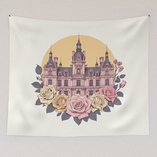 Item preview, Minimalist French Castle - Modern Chateaucore Aesthetic Wall Art designed and sold by Sugar Wisdom .