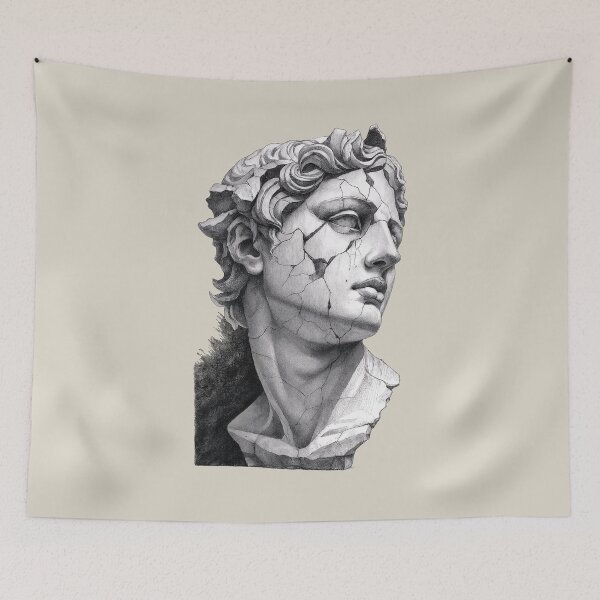 Item preview, Cracked Ancient Statue Art designed and sold by NickTaroDesign.