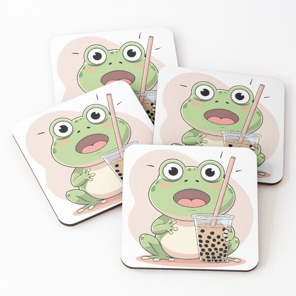 Item preview, Screaming Internally Frog – Boba Tea Anxiety Meme Sticker designed and sold by Kajiart.