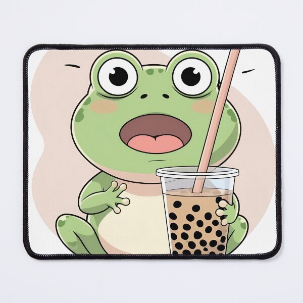 Item preview, Screaming Internally Frog – Boba Tea Anxiety Meme Sticker designed and sold by Kajiart.