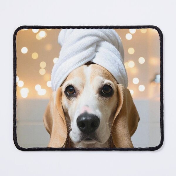 Item preview, Beagle Dog with Towel on Head After Shower – Relaxed & Cute Pet Design 1 designed and sold by lugillustration.
