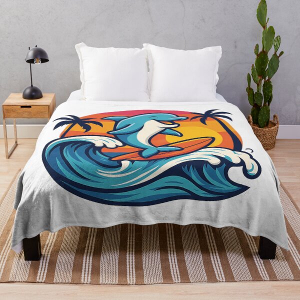 Item preview, Happy Dolphin with Sunset and Waves designed and sold by Romeo Fashion.