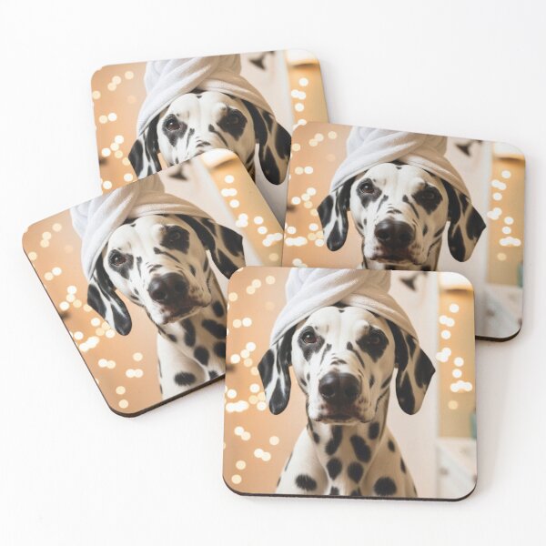 Item preview, Dalmatian Dog with Towel on Head After Shower – Relaxed & Cute Pet Design designed and sold by lugillustration.
