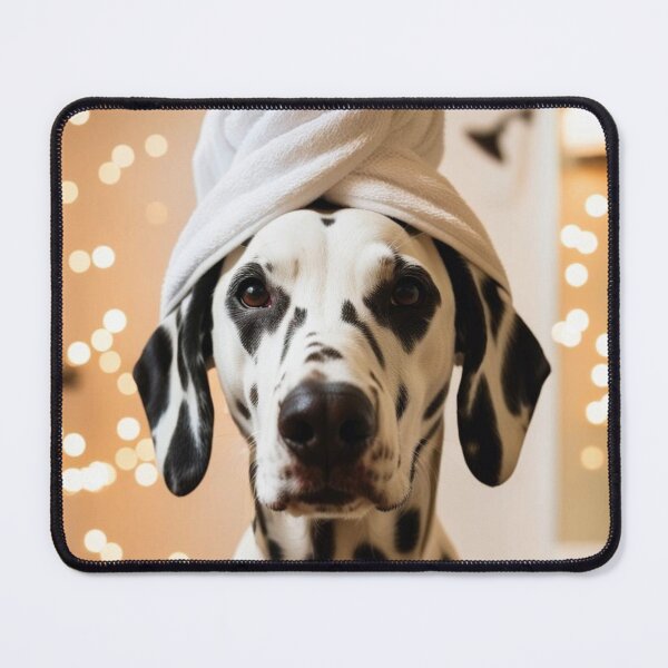Item preview, Dalmatian Dog with Towel on Head After Shower – Relaxed & Cute Pet Design designed and sold by lugillustration.
