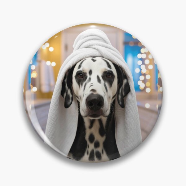 Item preview, Dalmatian Dog with Towel on Head After Shower – Relaxed & Cute Pet Design 2 designed and sold by lugillustration.