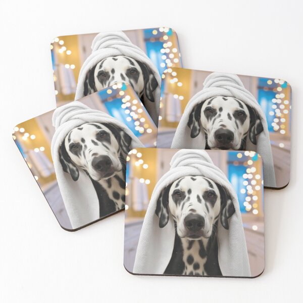 Item preview, Dalmatian Dog with Towel on Head After Shower – Relaxed & Cute Pet Design 2 designed and sold by lugillustration.