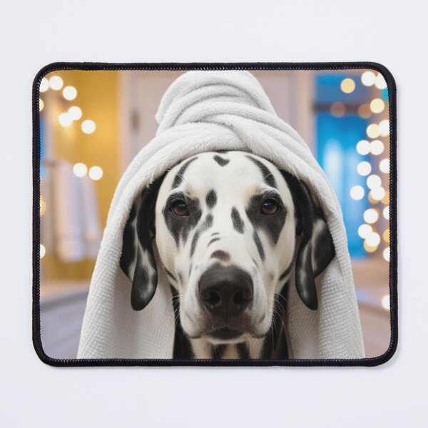 Item preview, Dalmatian Dog with Towel on Head After Shower – Relaxed & Cute Pet Design 2 designed and sold by lugillustration.