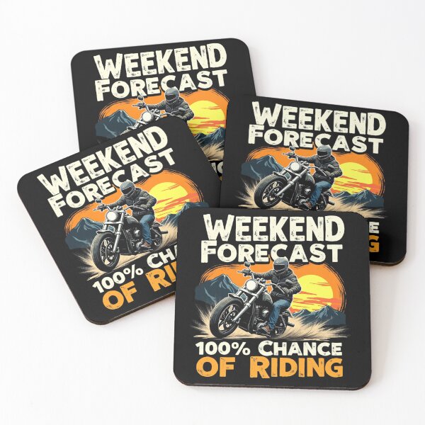 Item preview, Weekend Forecast: 100% Chance of Riding – Funny Biker T-Shirt designed and sold by shadystitch.