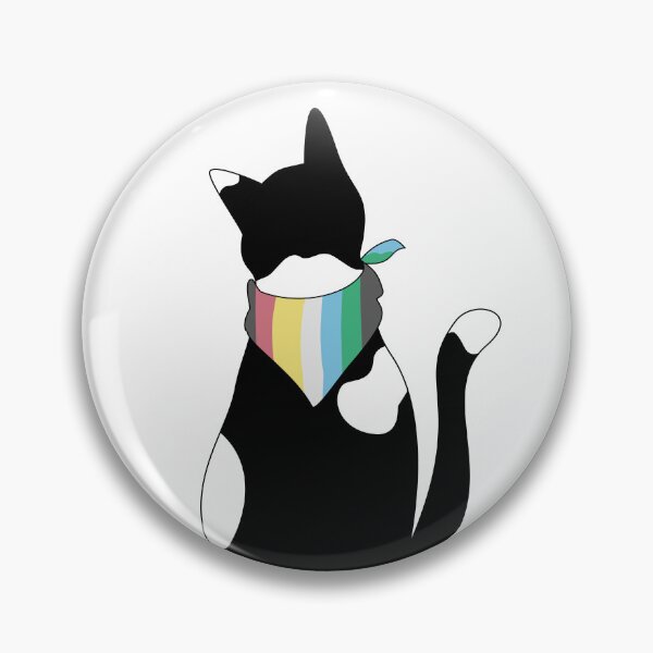 Artikelvorschau, Disability Pride Bandana auf schwarz-weißer Katze entworfen und verkauft von spooniecentral.