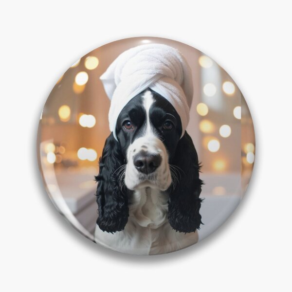 Item preview, Cocker Spaniel Dog with Towel on Head After Shower – Relaxed & Cute Pet Design 2 designed and sold by lugillustration.