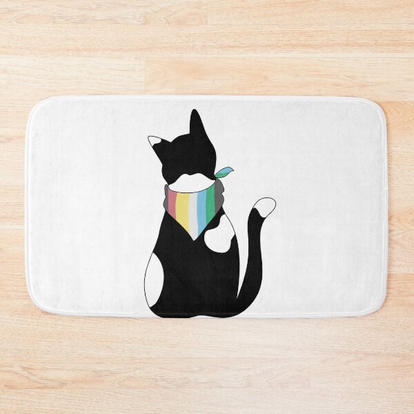 Item preview, Disability Pride Bandana on Black and White Cat designed and sold by spooniecentral.