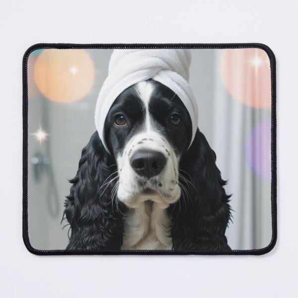 Item preview, Cocker Spaniel Dog with Towel on Head After Shower – Relaxed & Cute Pet Design designed and sold by lugillustration.