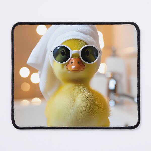 Item preview, Cute Duck with Towel on Head After Shower – Relaxed & Cute Pet Design designed and sold by lugillustration.