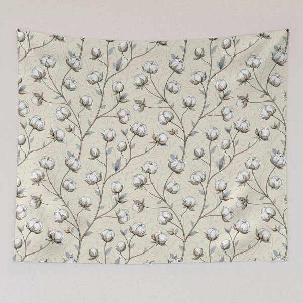 Item preview, Seamless Hand Drawn Cotton Plant Pattern. designed and sold by RGShirtWorks.