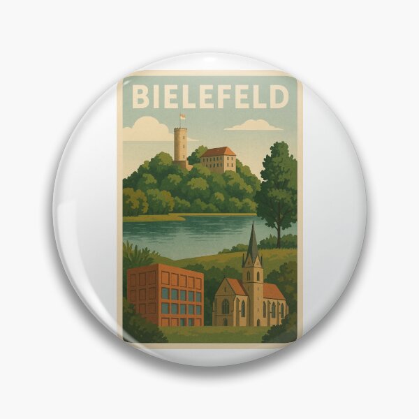 Item preview, Bielefeld – Aesthetic city poster in vintage travel style designed and sold by Domci.