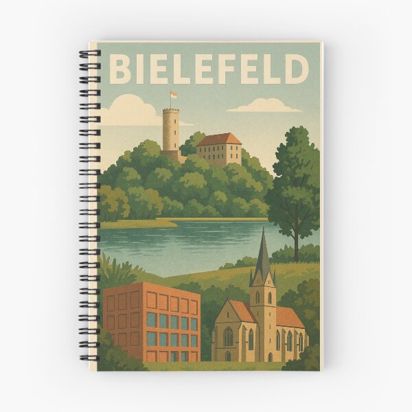 Item preview, Bielefeld – Aesthetic city poster in vintage travel style designed and sold by Domci.