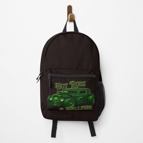 Item preview, Hot Rods & Hellfire Neon Green Skull Car Rockabilly Graphic designed and sold by Friends Custom Creations.