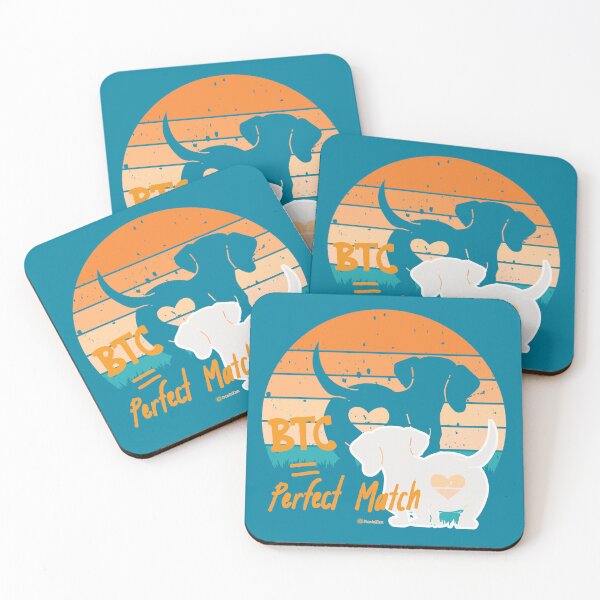 Item preview, BTC = Perfect Match – Cute Dachshunds & Bitcoin Vibes designed and sold by Silvernuit.