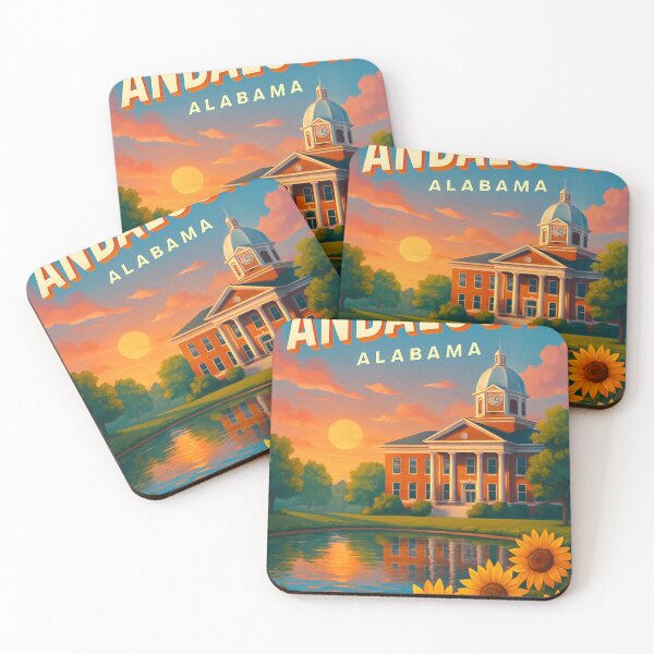 Item preview, Andalusia Alabama Courthouse and Sunflowers designed and sold by Aryabek.
