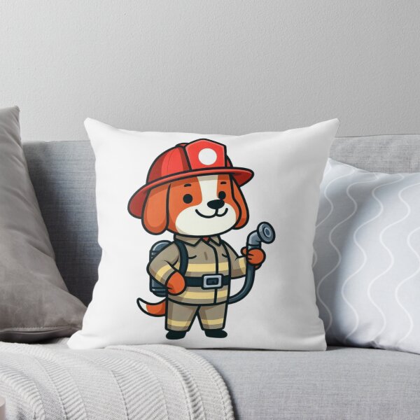 Item preview, Brave Cartoon Firefighter Dog with Helmet and Hose designed and sold by Confuzz1ed.