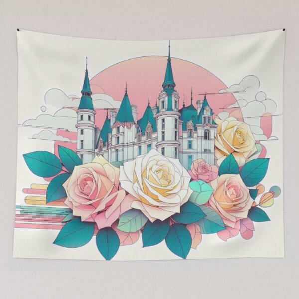 Item preview, Minimalist French Castle - Modern Chateaucore Aesthetic Wall Art designed and sold by Sugar Wisdom .