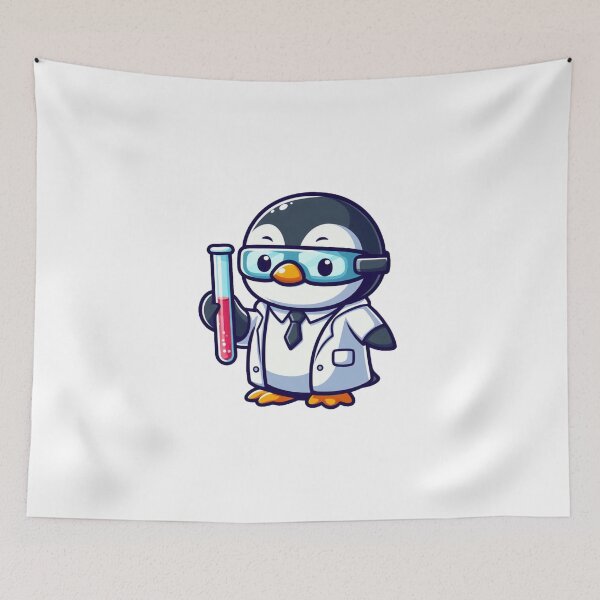 Item preview, Curious Cartoon Scientist Penguin with Goggles and Test Tube designed and sold by Confuzz1ed.