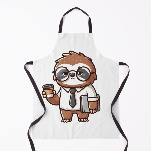 Item preview, Tired Cartoon Office Sloth Holding Coffee and mobile device designed and sold by Confuzz1ed.