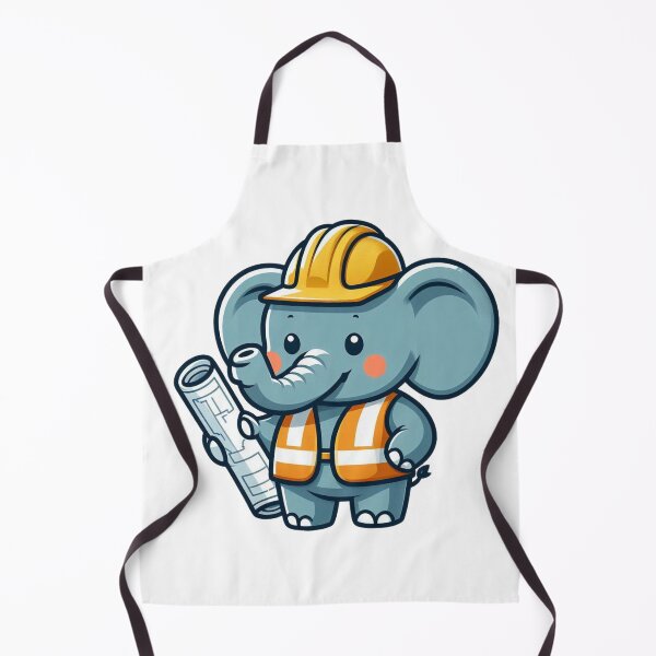 Item preview, Strong Cartoon Construction Elephant in Safety Vest designed and sold by Confuzz1ed.