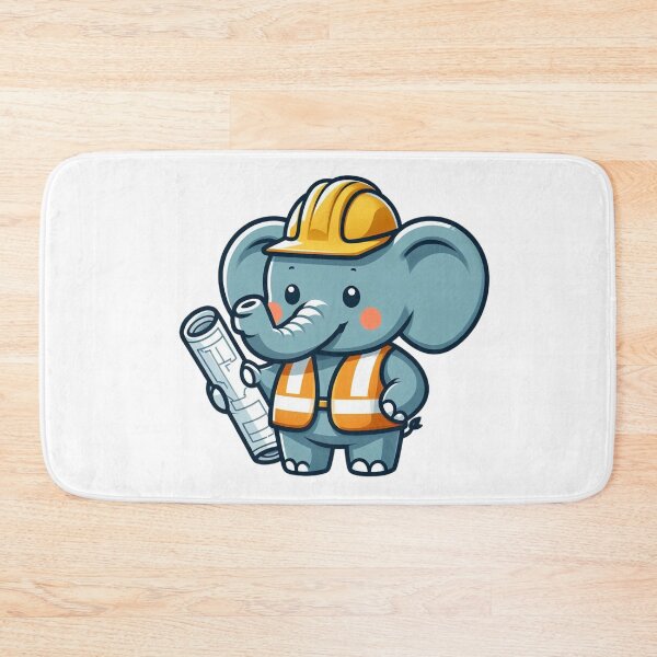Item preview, Strong Cartoon Construction Elephant in Safety Vest designed and sold by Confuzz1ed.