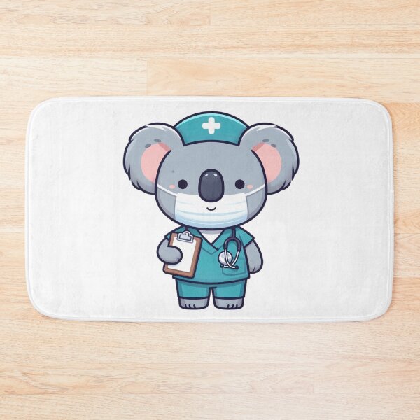 Item preview, Gentle Cartoon Koala Nurse with Clipboard and Face Mask designed and sold by Confuzz1ed.