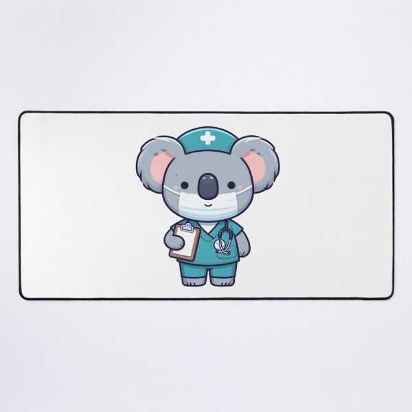 Item preview, Gentle Cartoon Koala Nurse with Clipboard and Face Mask designed and sold by Confuzz1ed.