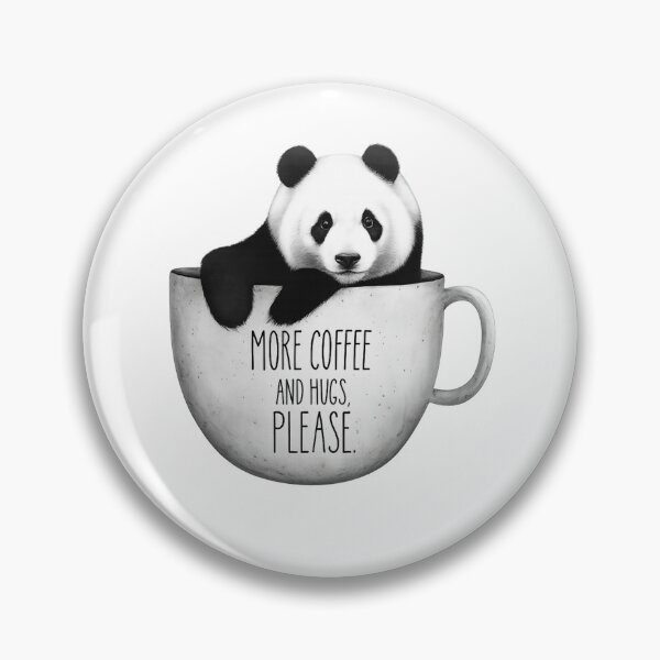 Item preview, More Coffee and Hugs, Please – Cute Panda in Coffee Mug designed and sold by Happy Dots Studio.