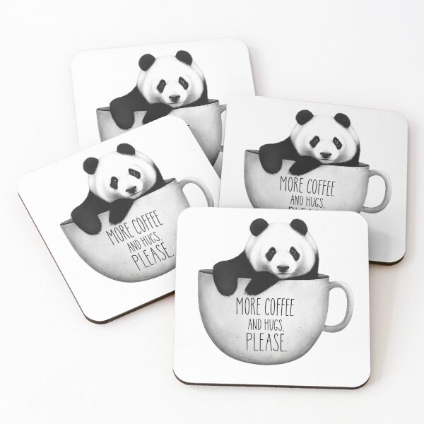 Item preview, More Coffee and Hugs, Please – Cute Panda in Coffee Mug designed and sold by Happy Dots Studio.
