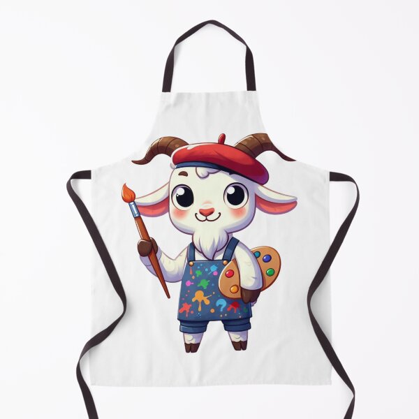 Item preview, Creative Cartoon Artist Goat with Beret and Paintbrush designed and sold by Confuzz1ed.