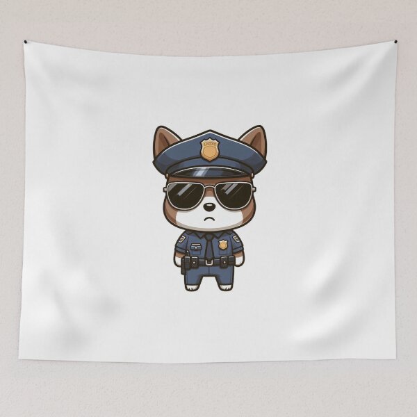 Item preview, Cool Cartoon Police Dog Wearing Shades and Badge designed and sold by Confuzz1ed.