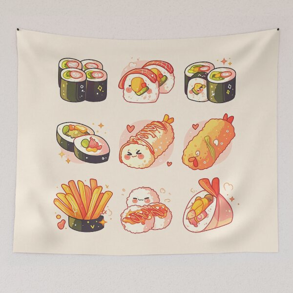 Item preview, Kawaii Korean Street Food Delight – Cute Snack Print designed and sold by Windy-market.