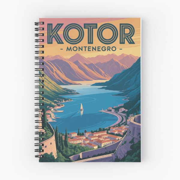 Item preview, Kotor Montenegro Travel Poster – Vintage Old Town & Bay View designed and sold by Timeless Design.