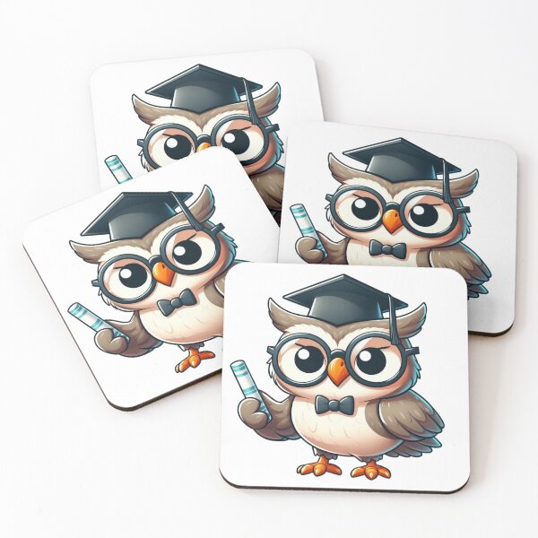 Item preview, Wise Cartoon Owl Teacher with Glasses and Chalkboard designed and sold by Confuzz1ed.