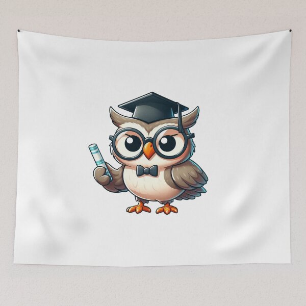 Item preview, Wise Cartoon Owl Teacher with Glasses and Chalkboard designed and sold by Confuzz1ed.