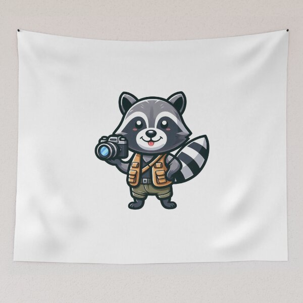 Item preview, Sneaky Cartoon Raccoon Photographer with Camera designed and sold by Confuzz1ed.