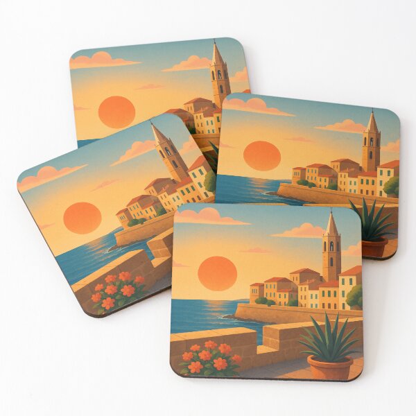 Item preview, Alghero Sardinia Sunset Coastline designed and sold by Aryabek.