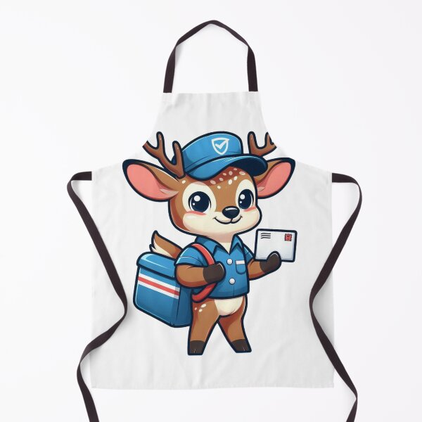 Item preview, Friendly Cartoon Mailman Deer with Satchel and Cap designed and sold by Confuzz1ed.