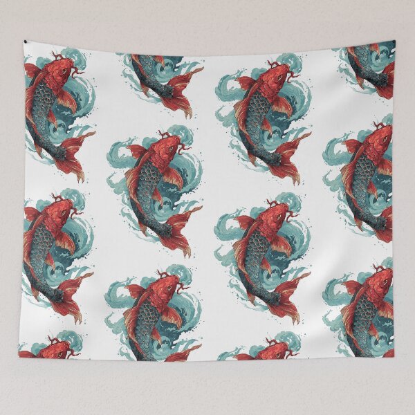 Item preview, Arte simbólico de la carpa koi japonesa designed and sold by bapupa.