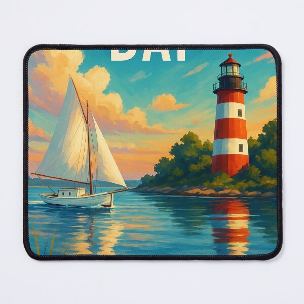 Item preview, Chesapeake Bay Lighthouse and Sailboat designed and sold by Aryabek.