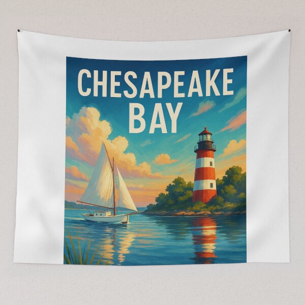 Item preview, Chesapeake Bay Lighthouse and Sailboat designed and sold by Aryabek.