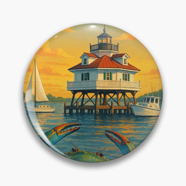 Item preview, Chesapeake Bay Blue Crab and Lighthouse Scene designed and sold by Aryabek.