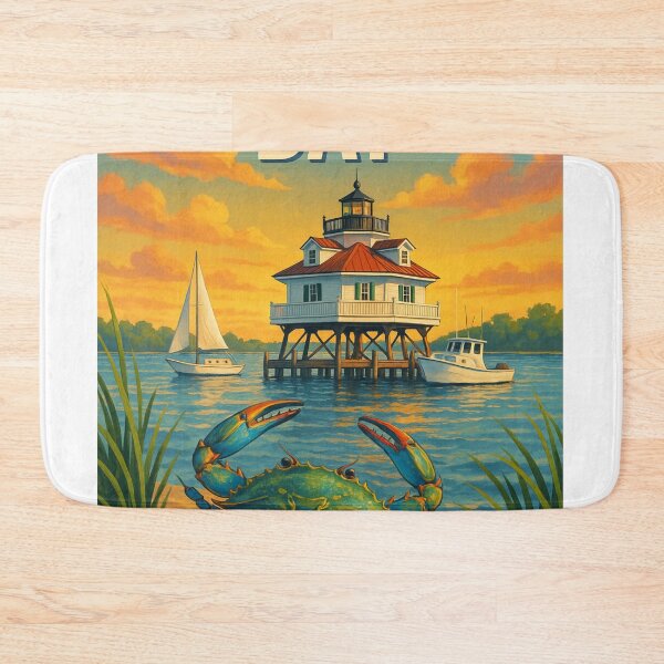 Item preview, Chesapeake Bay Blue Crab and Lighthouse Scene designed and sold by Aryabek.