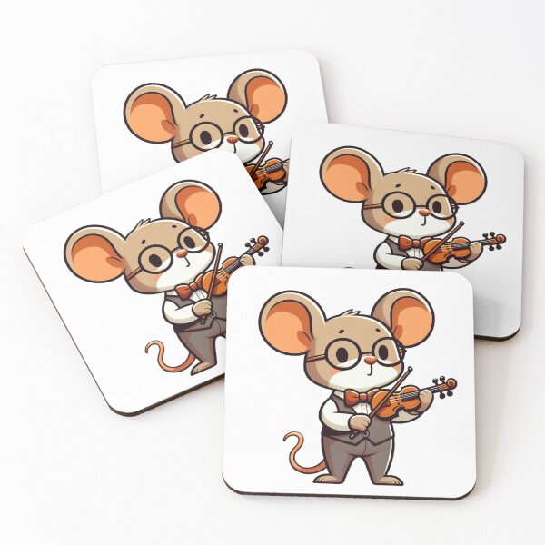 Item preview, Adorable Cartoon Musician Mouse with Violin and Glasses designed and sold by Confuzz1ed.